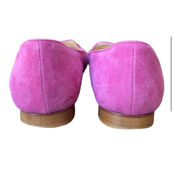 Patricia Green Suede Flat Loafers Gold Horsebit Detail in Pink size 38.5 EU - Picture 5 of 8